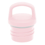 Pale pink container with silver accent band around the middle section